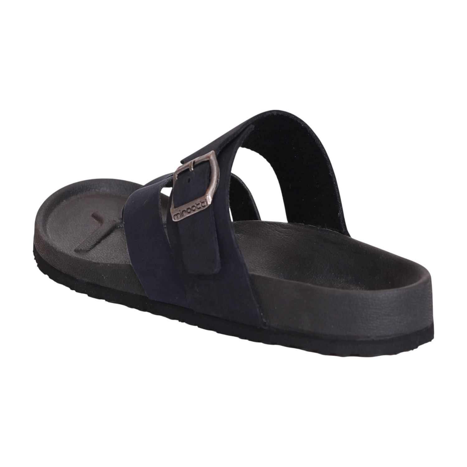 Men Navy Blue Two-Strap Toe-Loop Sandal