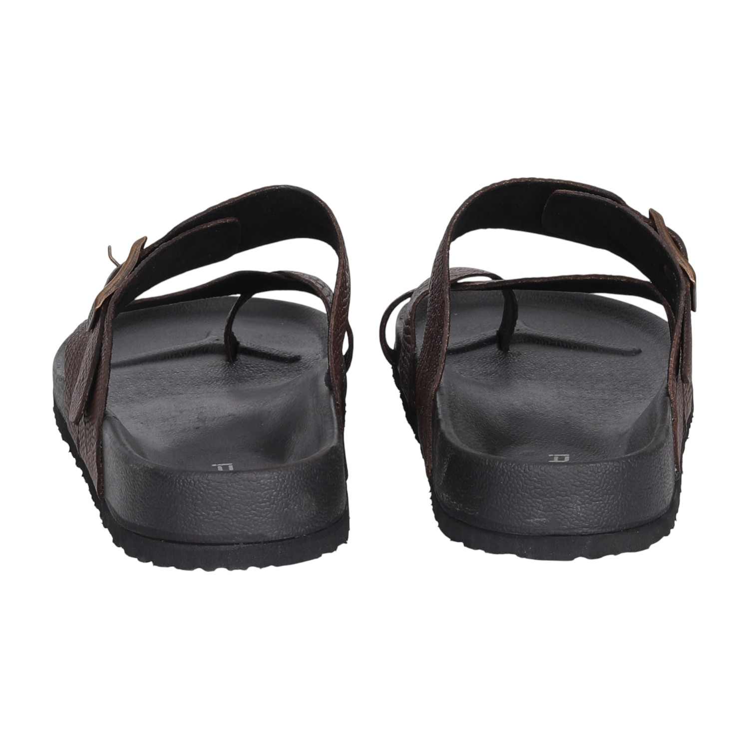 Men Brown Textured Toe-Loop Sandal
