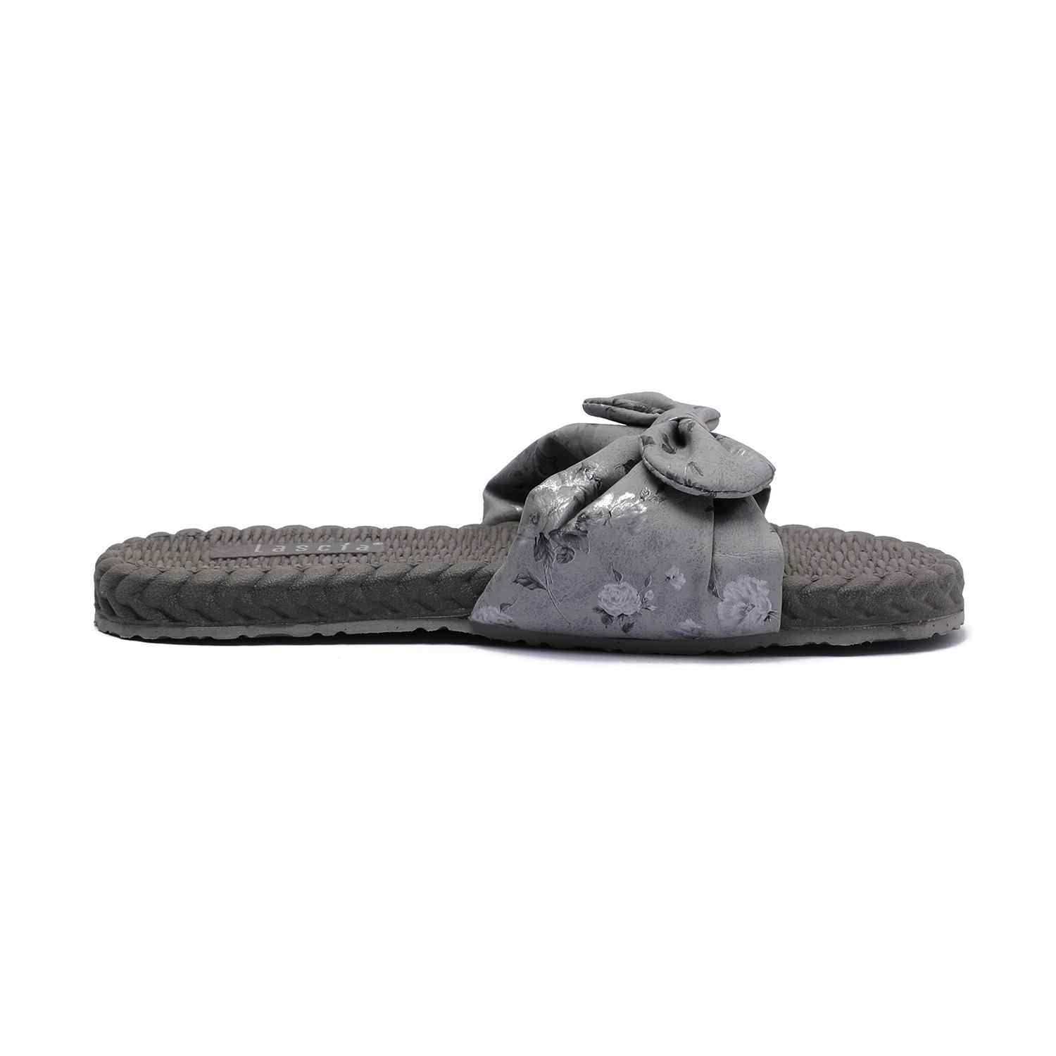 Grey Casual Flats with Bow Detailing for Women