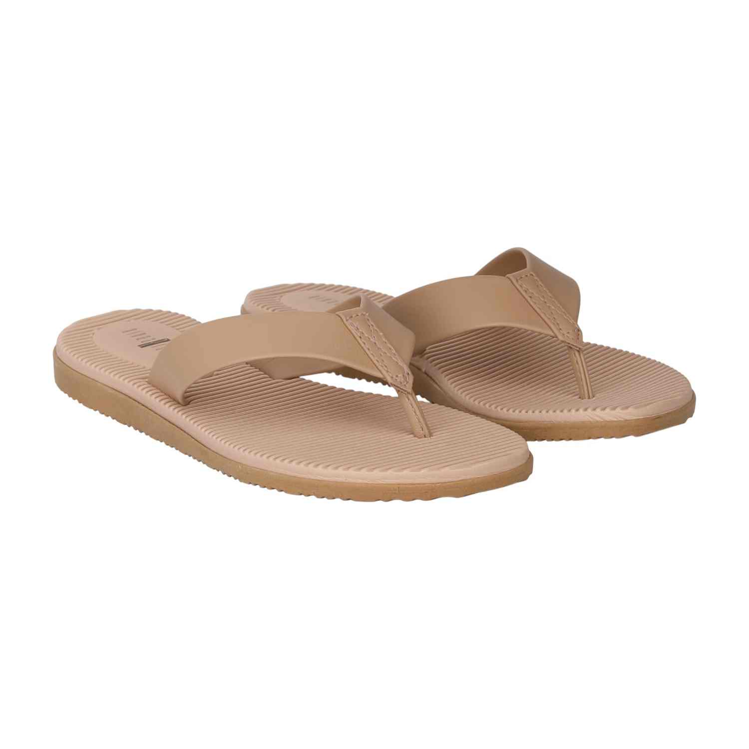Women Blush Ribbed Comfort Thongs
