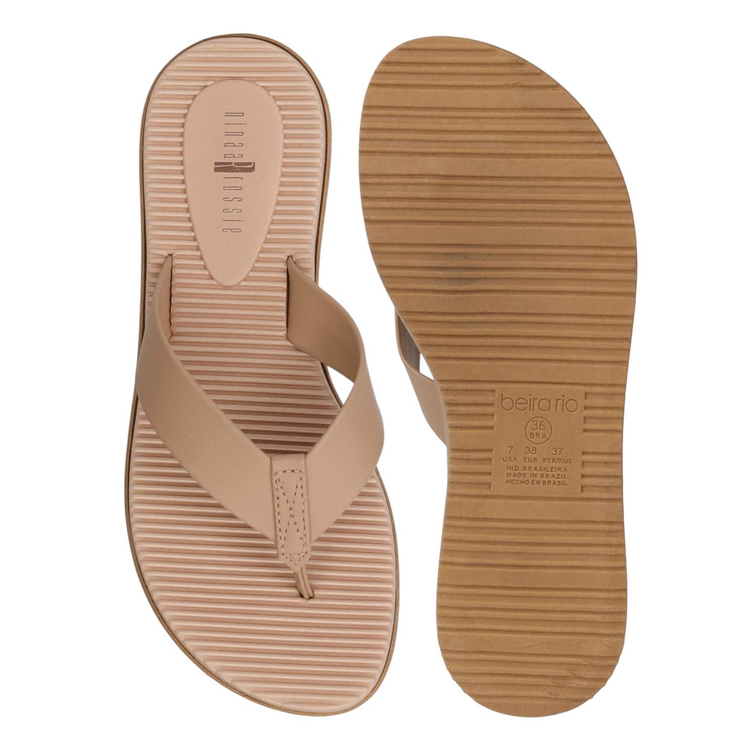 Women Blush Ribbed Comfort Thongs