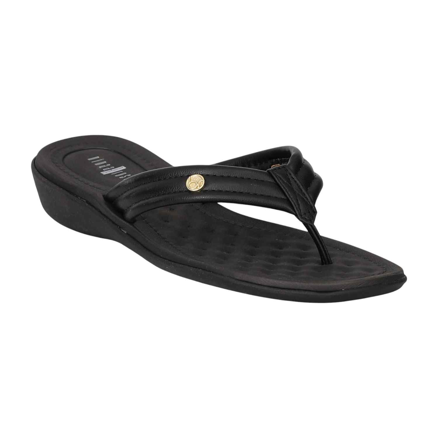 Women Black Casual Everyday Thong Sandals