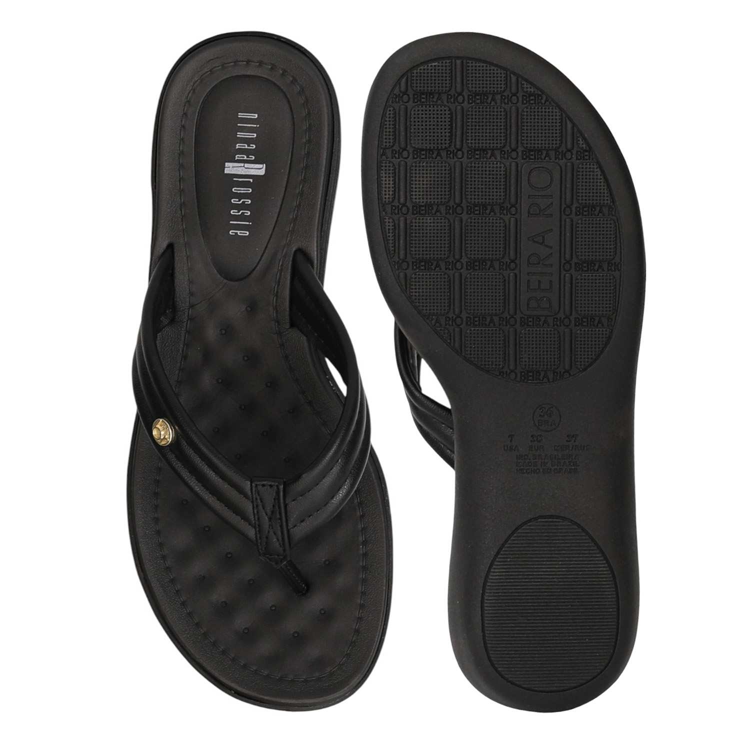 Women Black Casual Everyday Thong Sandals