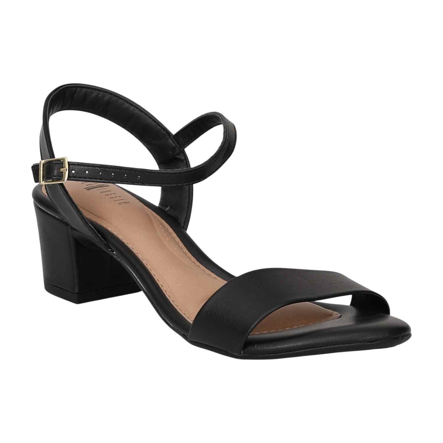 Women Black Elegant Block Heel Sandals