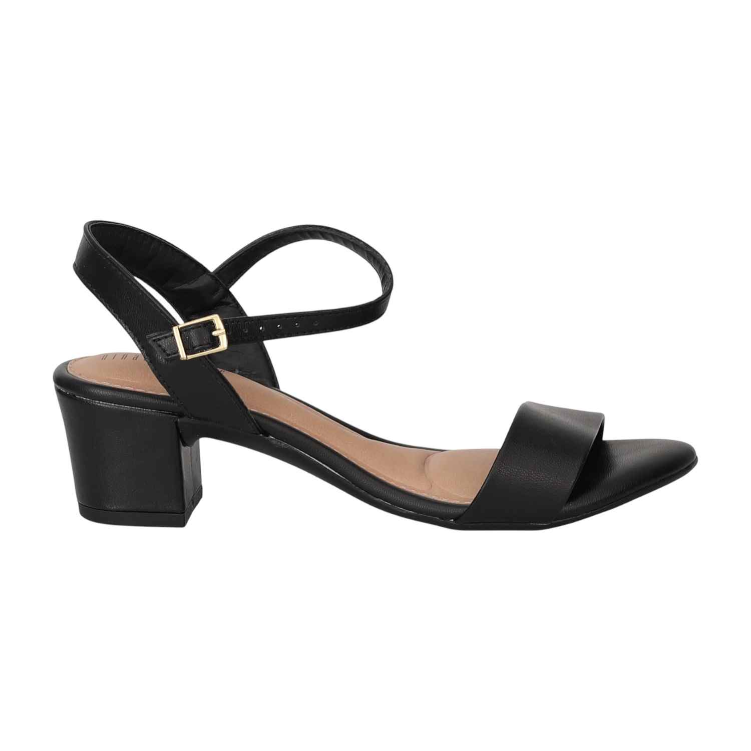 Women Black Elegant Block Heel Sandals
