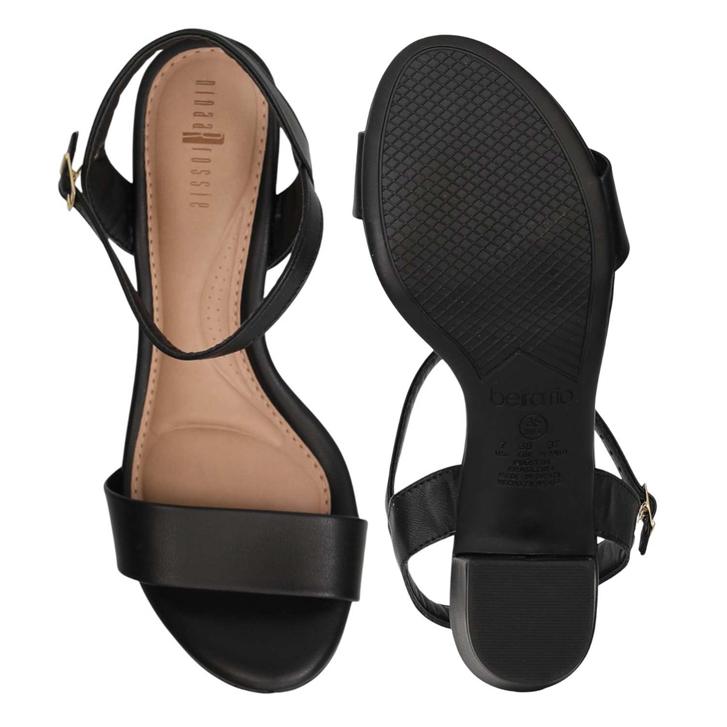 Women Black Elegant Block Heel Sandals