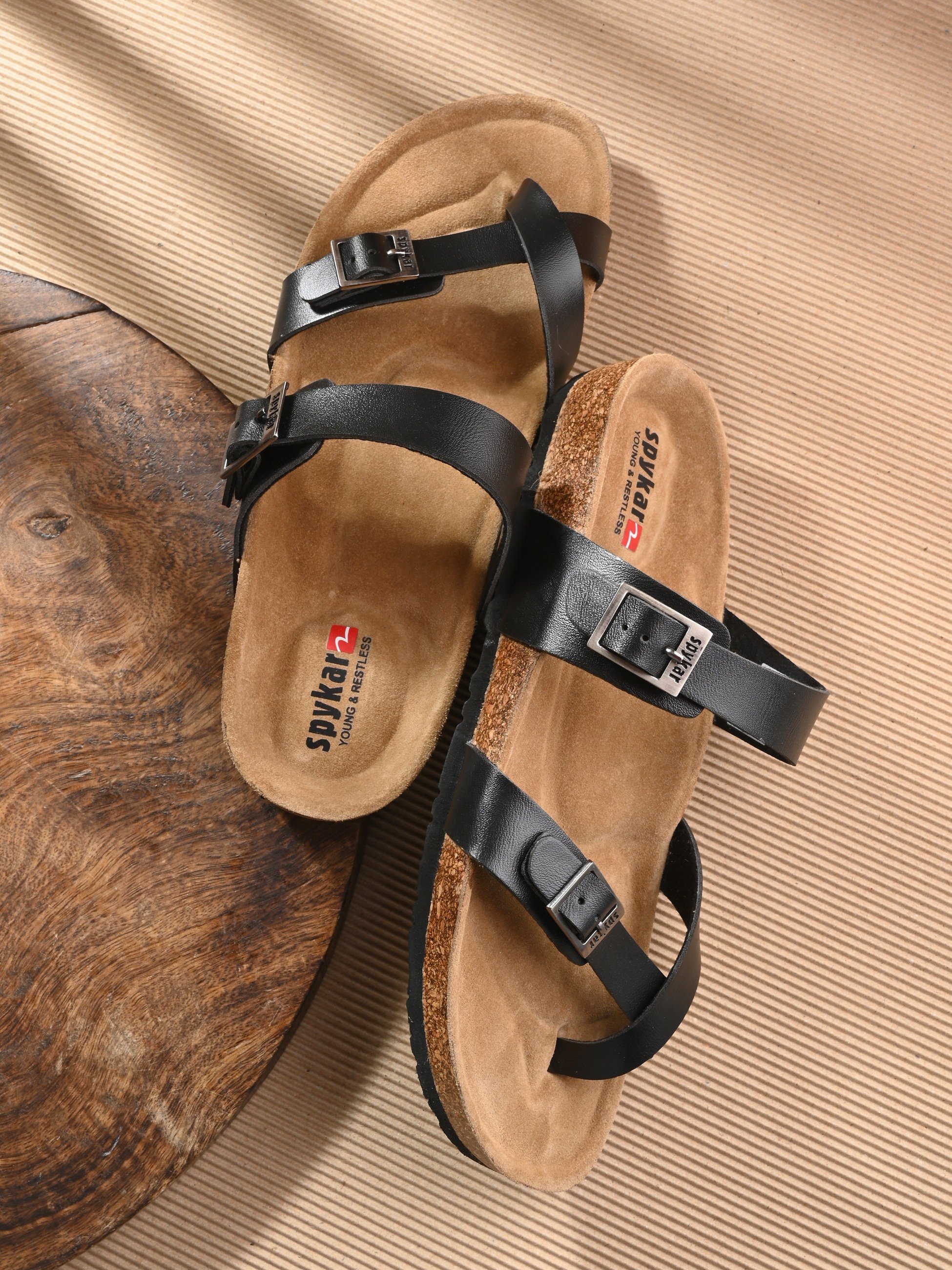 Gio Men Black Comfort Sandals