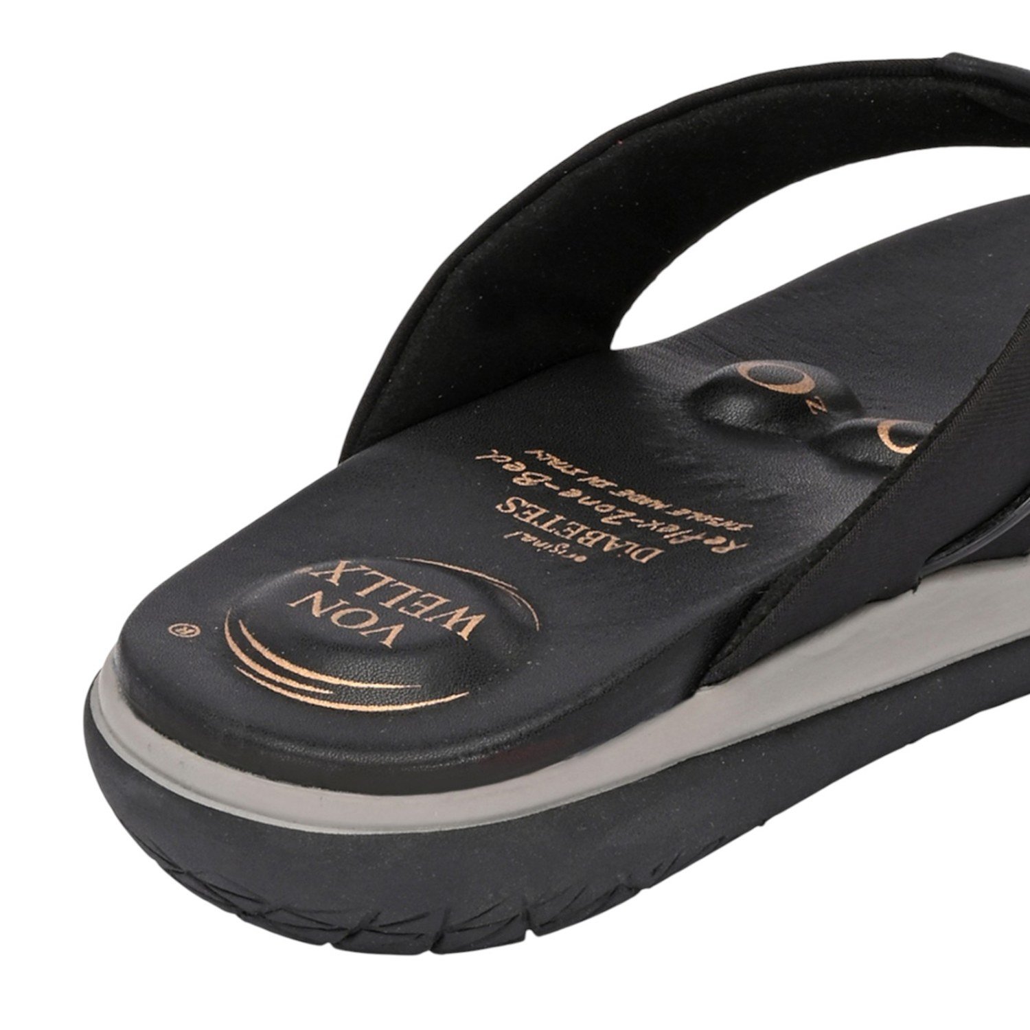Women Sleek Black Comfort Thong Sandal with Contrast Trim