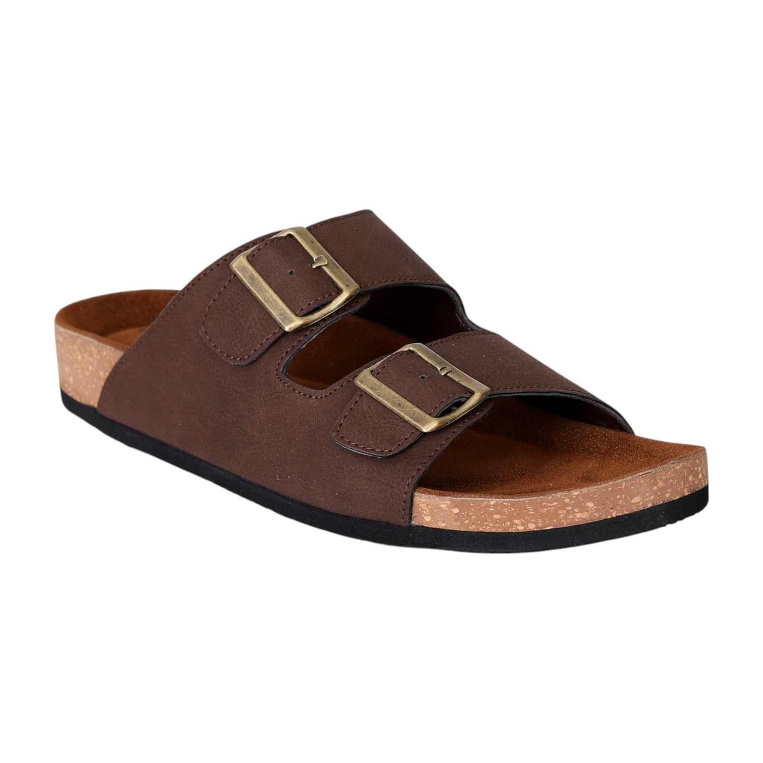 Men’s Brown Vintage Buckle Slides