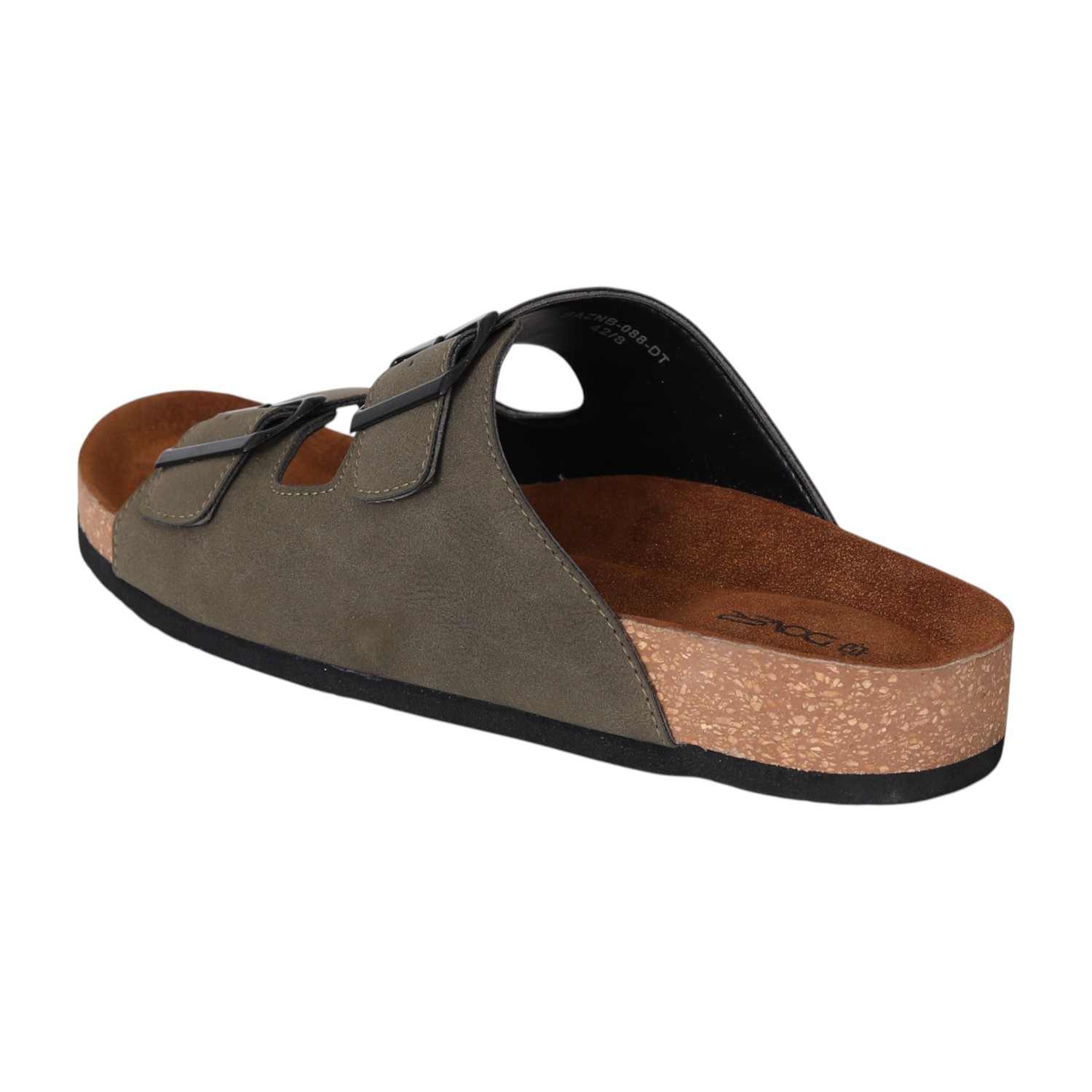 Men’s Olive Vintage Buckle Slides