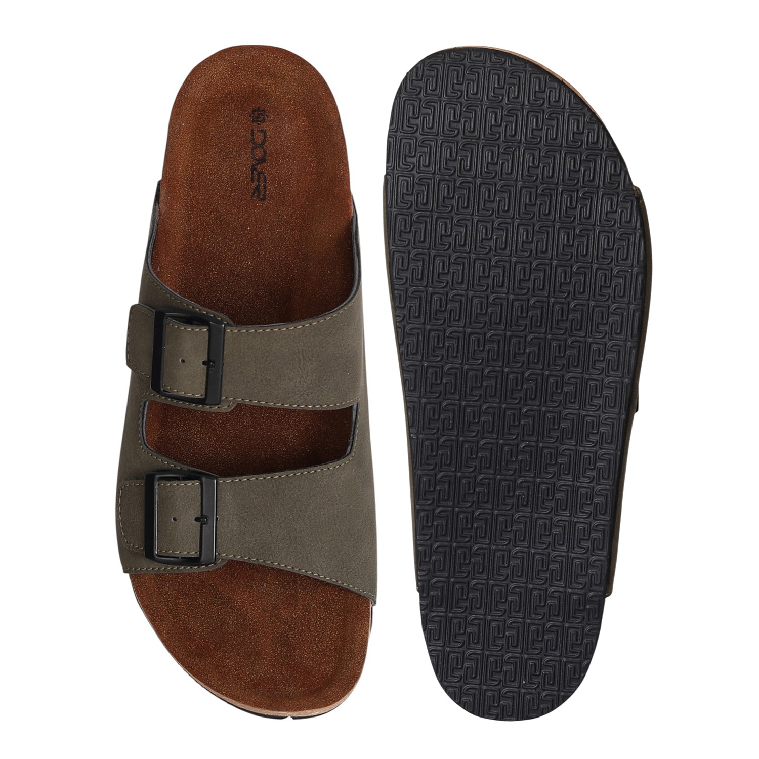 Men’s Olive Vintage Buckle Slides