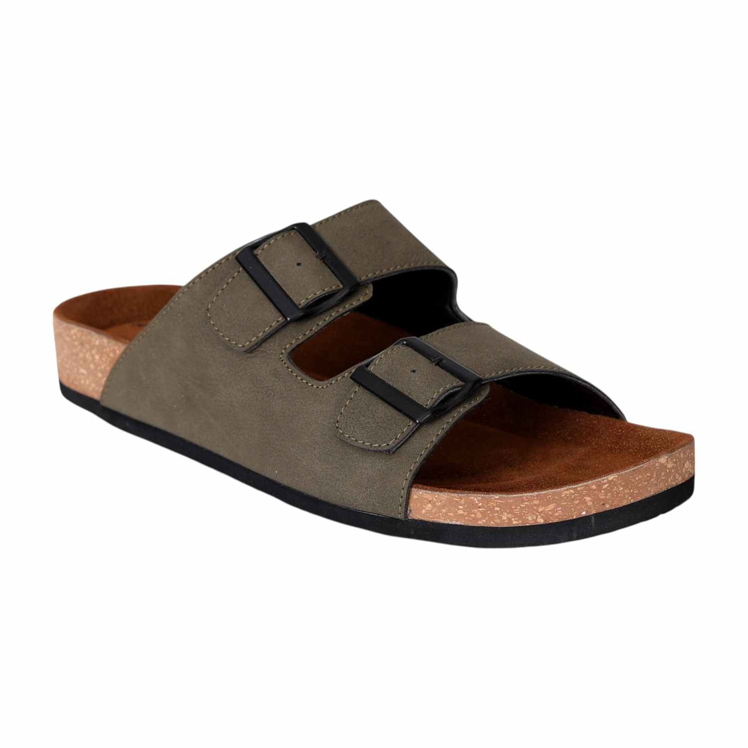 Men’s Olive Vintage Buckle Slides