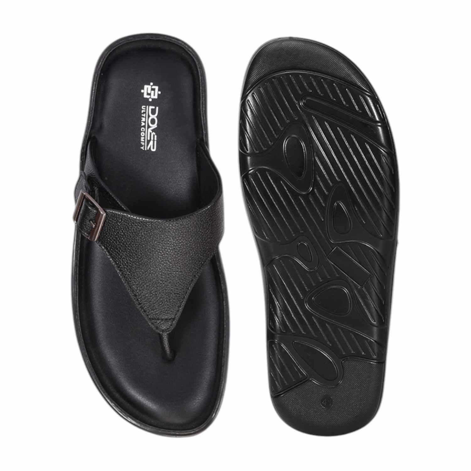 Men Black Broad Strap Thongs