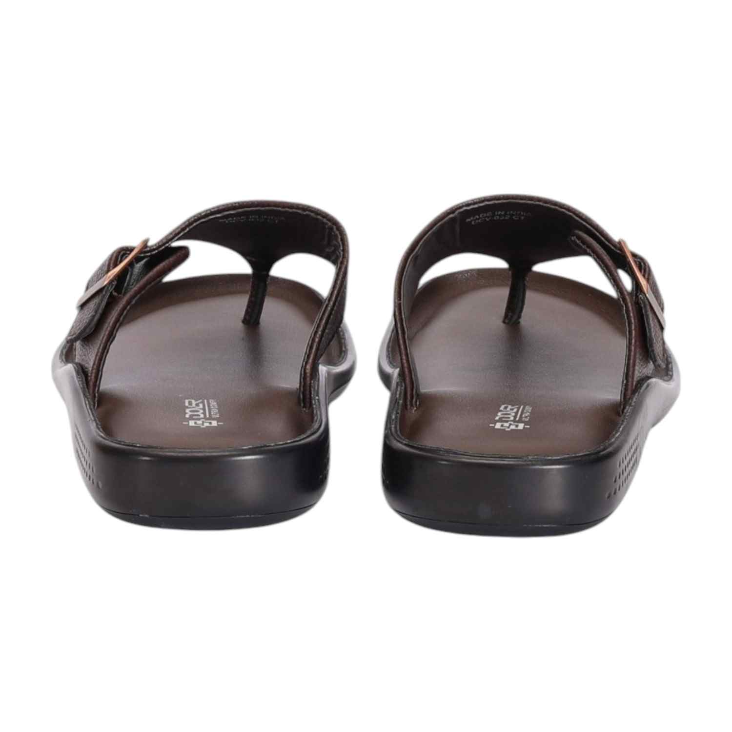 Men Brown Broad Strap Thongs