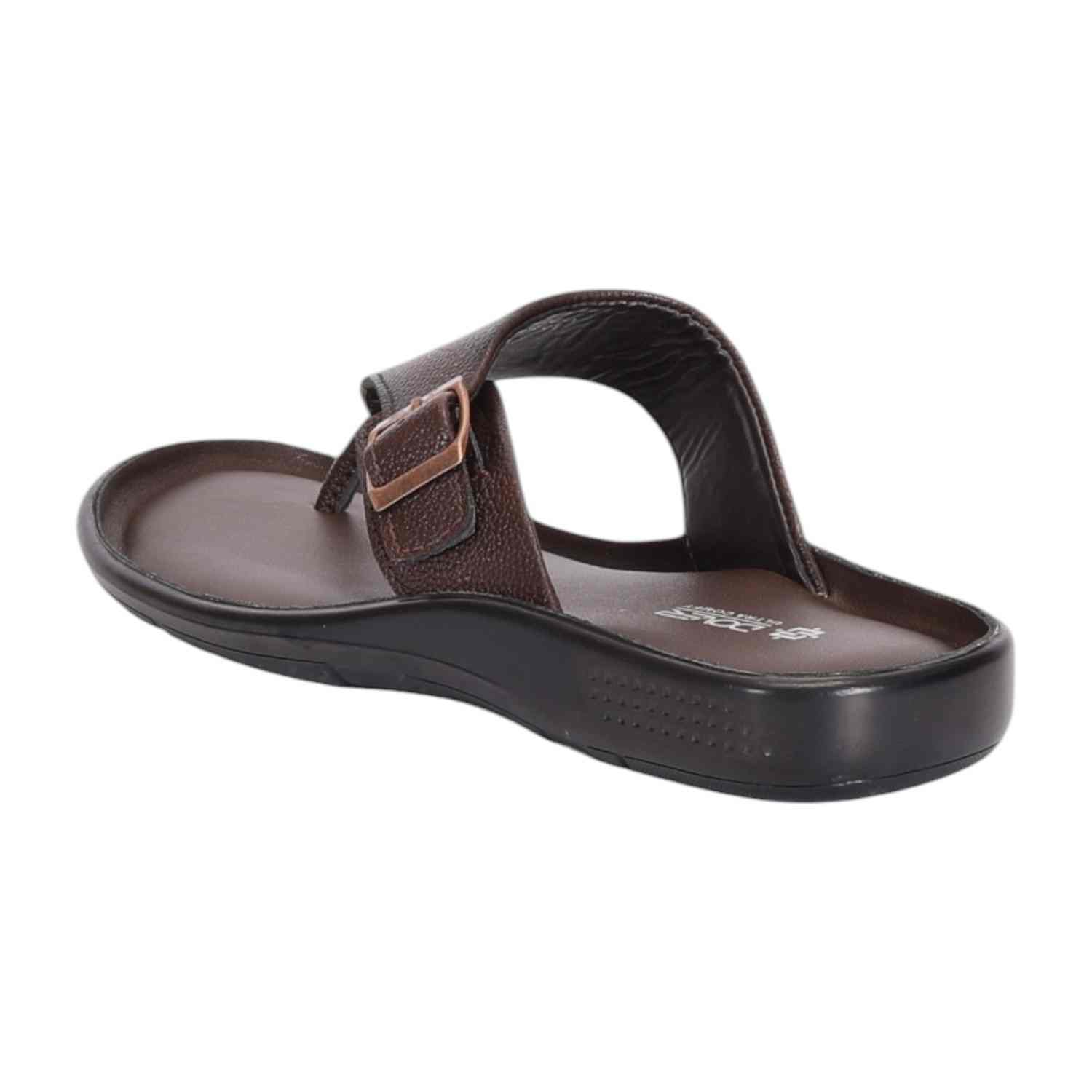 Men Brown Broad Strap Thongs