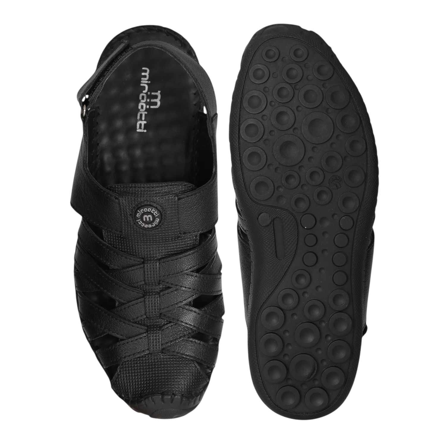 Men Black Fisherman Sandals