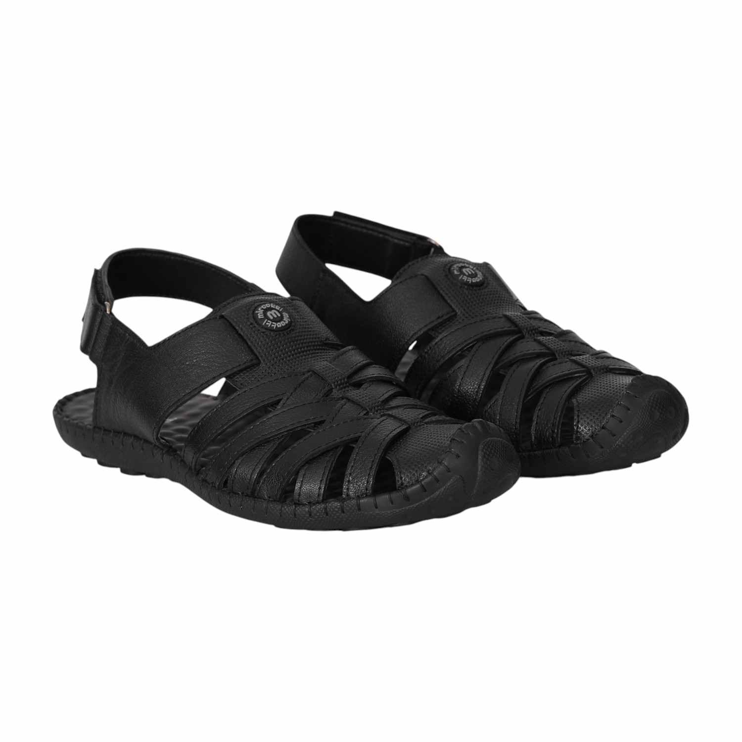Men Black Fisherman Sandals