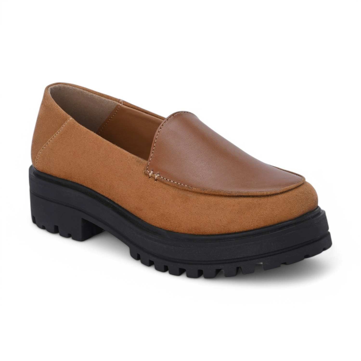 Nova Womens Beige Heeled Loafers