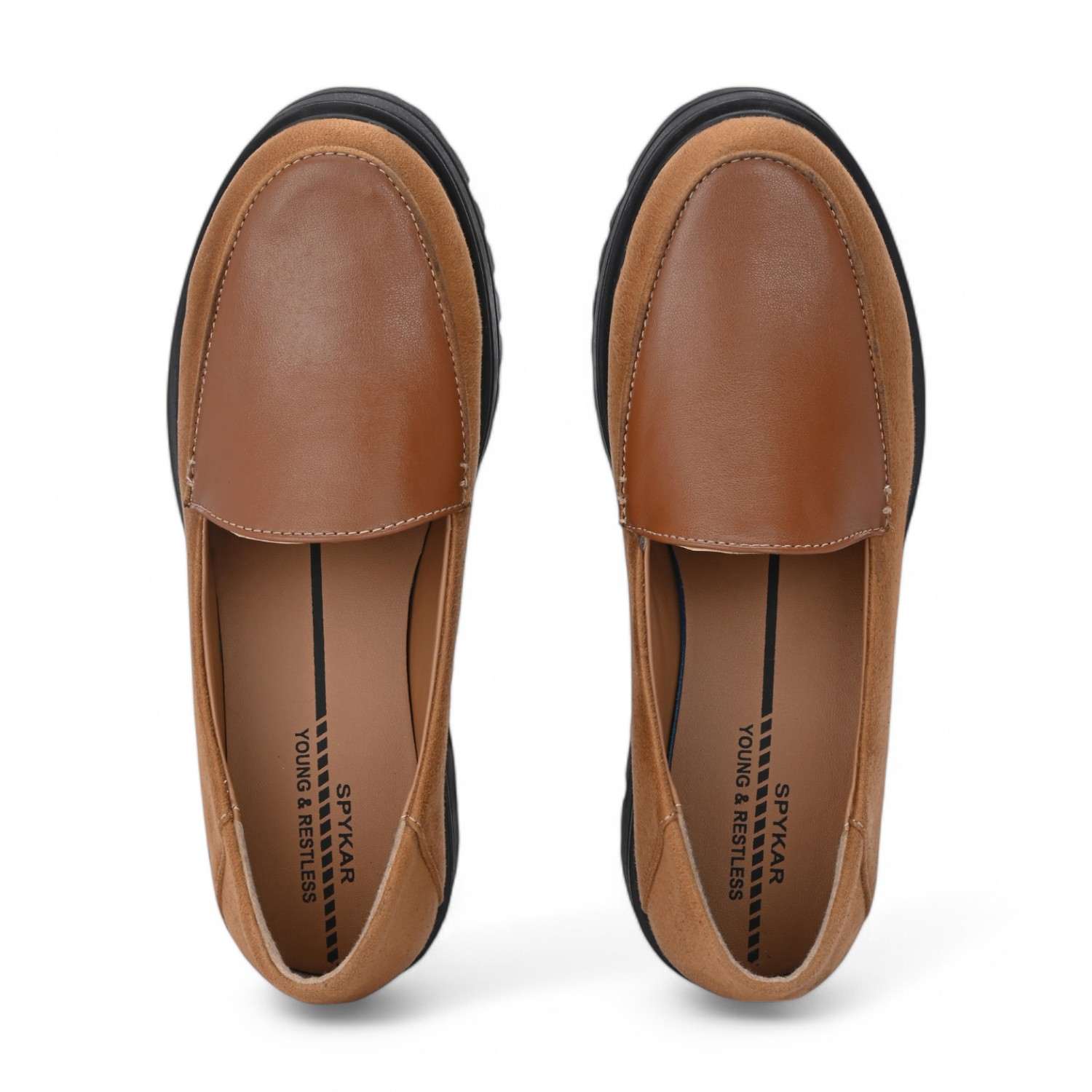 Nova Womens Beige Heeled Loafers