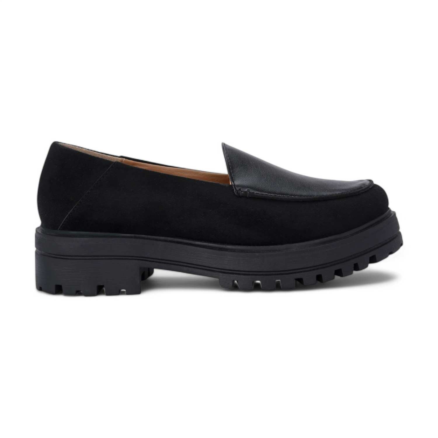 Nova Womens Black Heeled Loafers