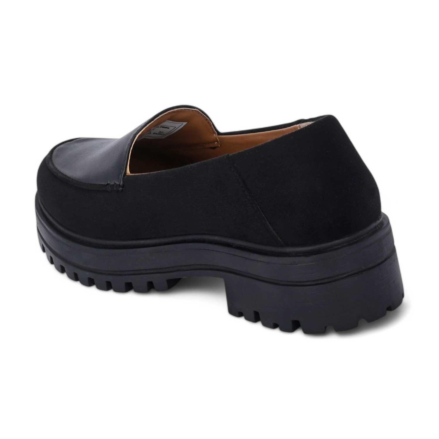 Nova Womens Black Heeled Loafers