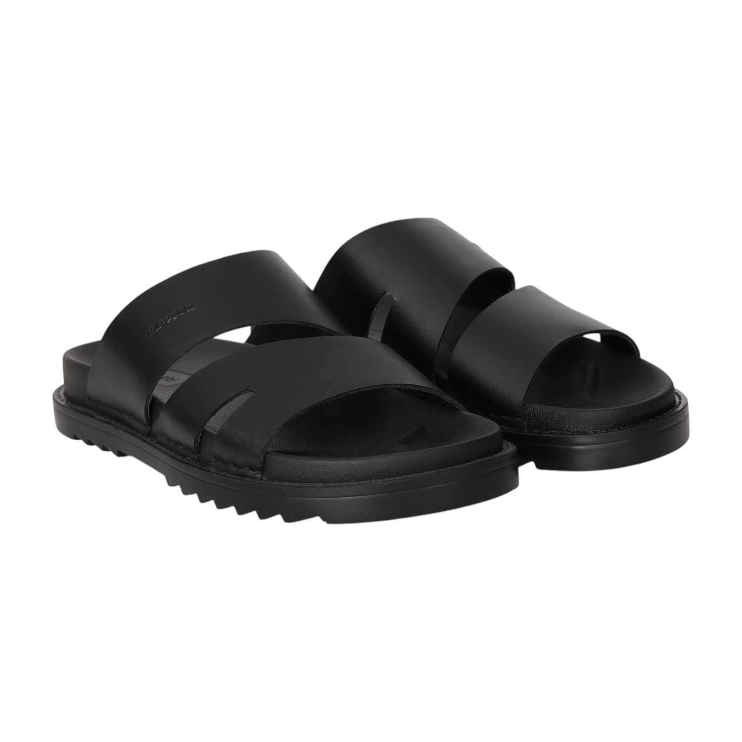 Men Black Duo Slides