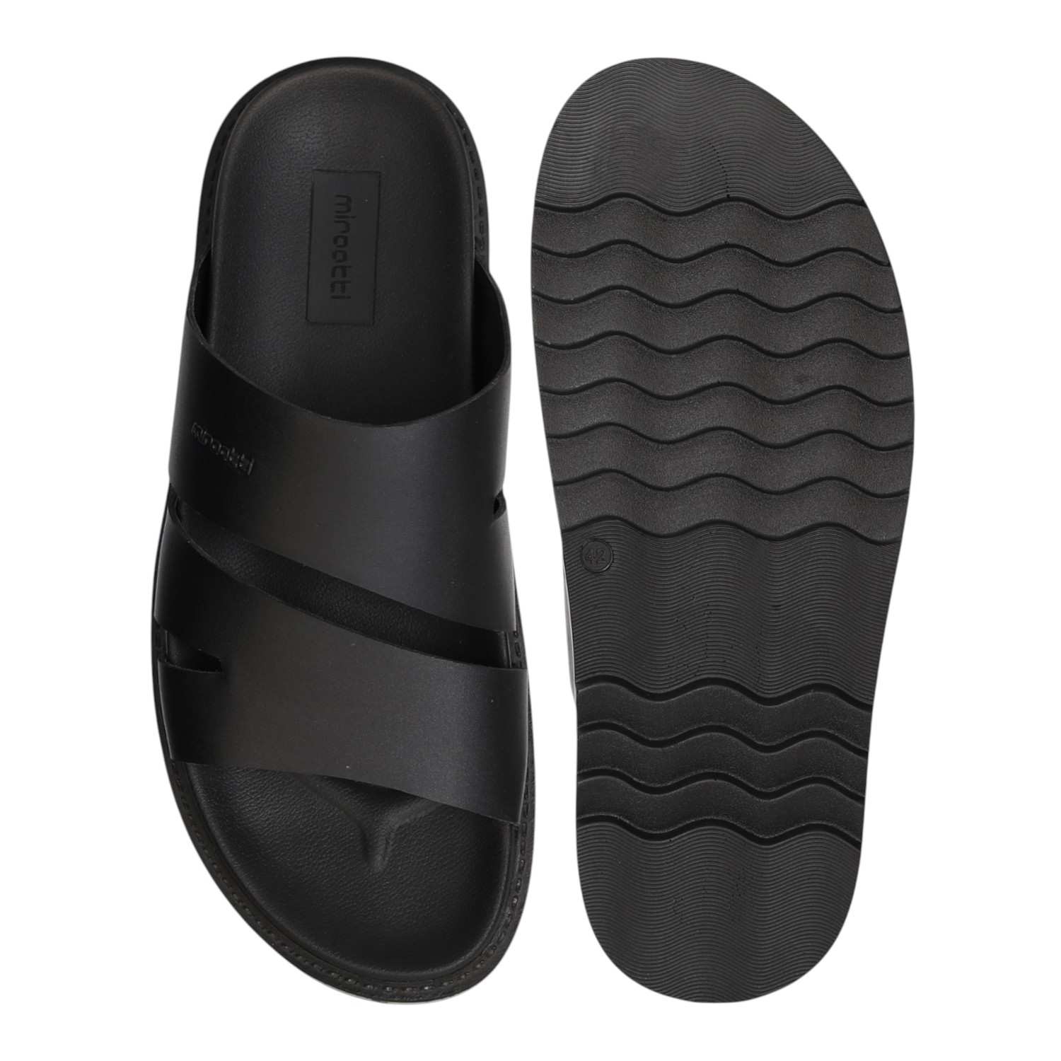 Men Black Duo Slides