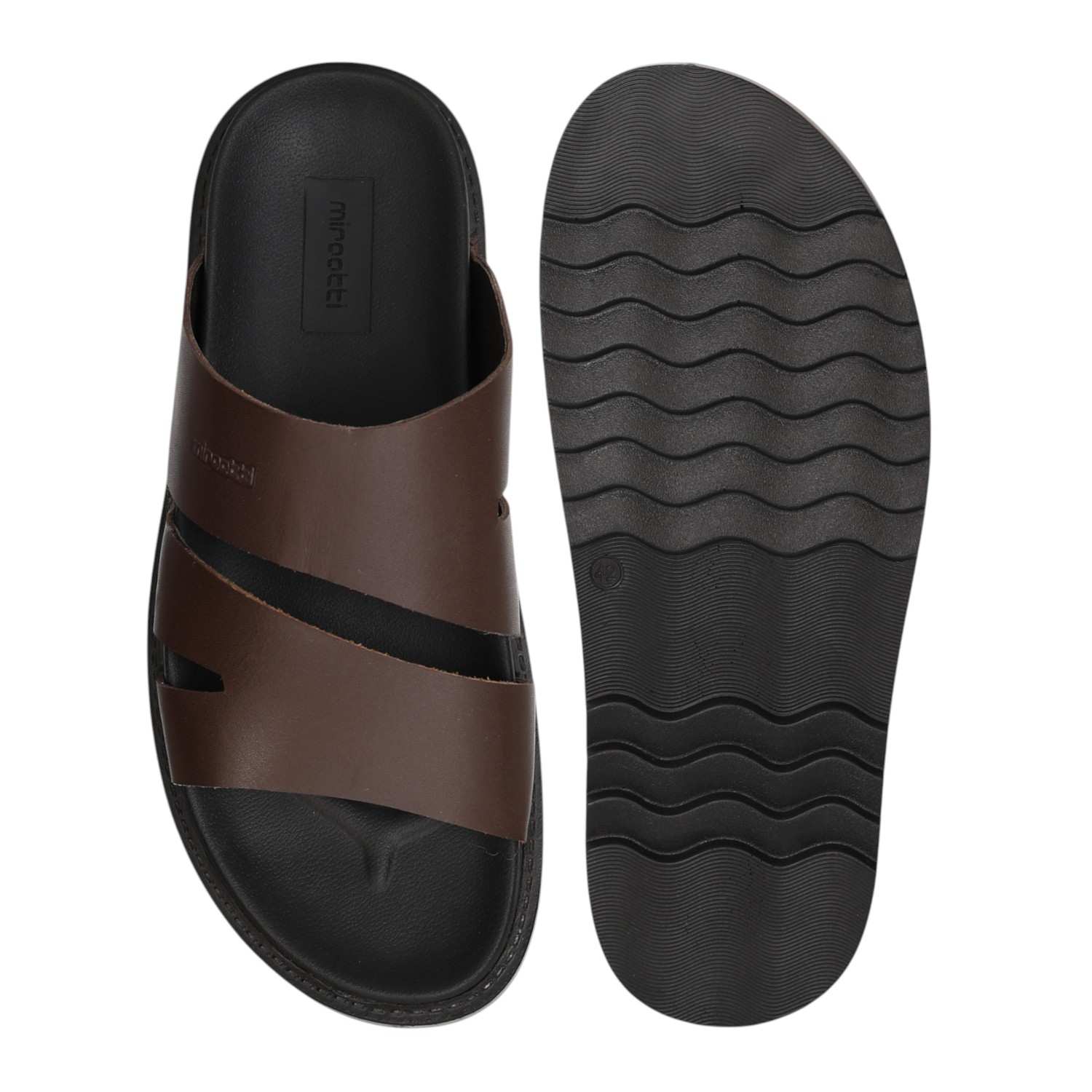 Men Brown Duo Slides