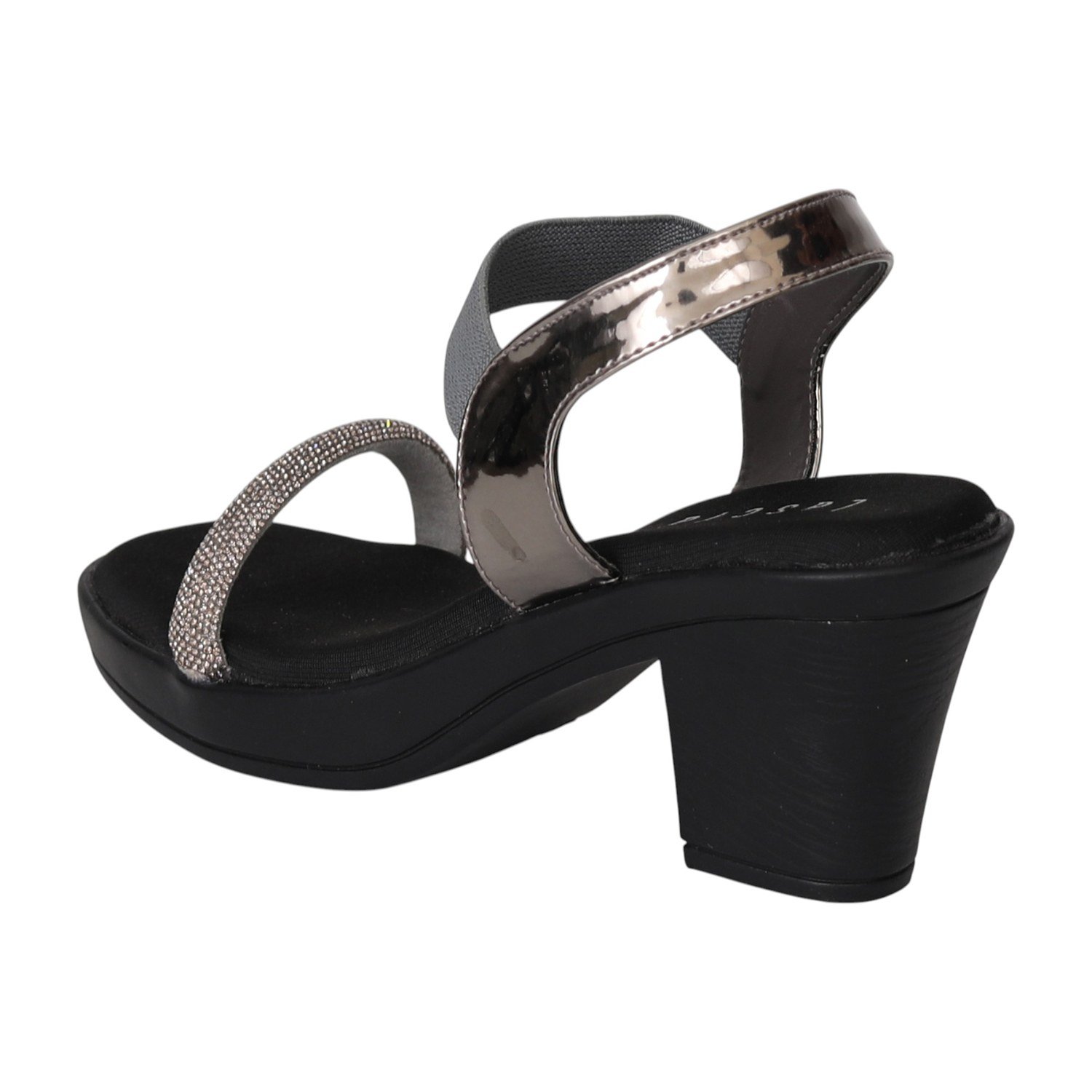 Women Silver Glam Ankle Strap Heels