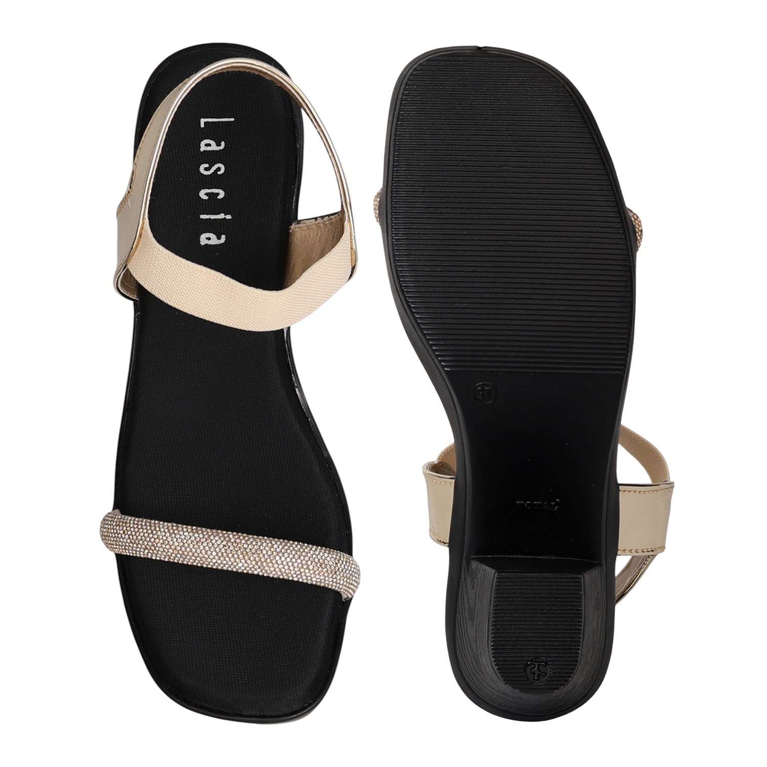 Women Gold Glam Ankle Strap Heels