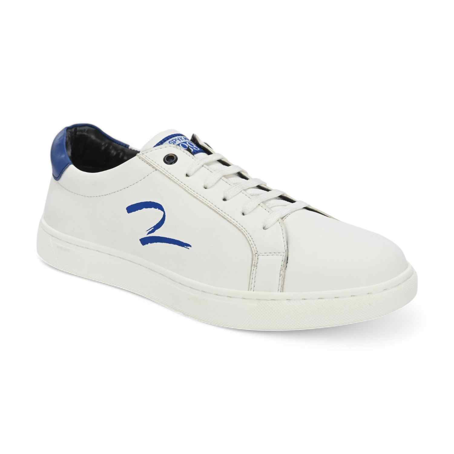 Pedro Men White-Navy Classic Lace Up Sneaker
