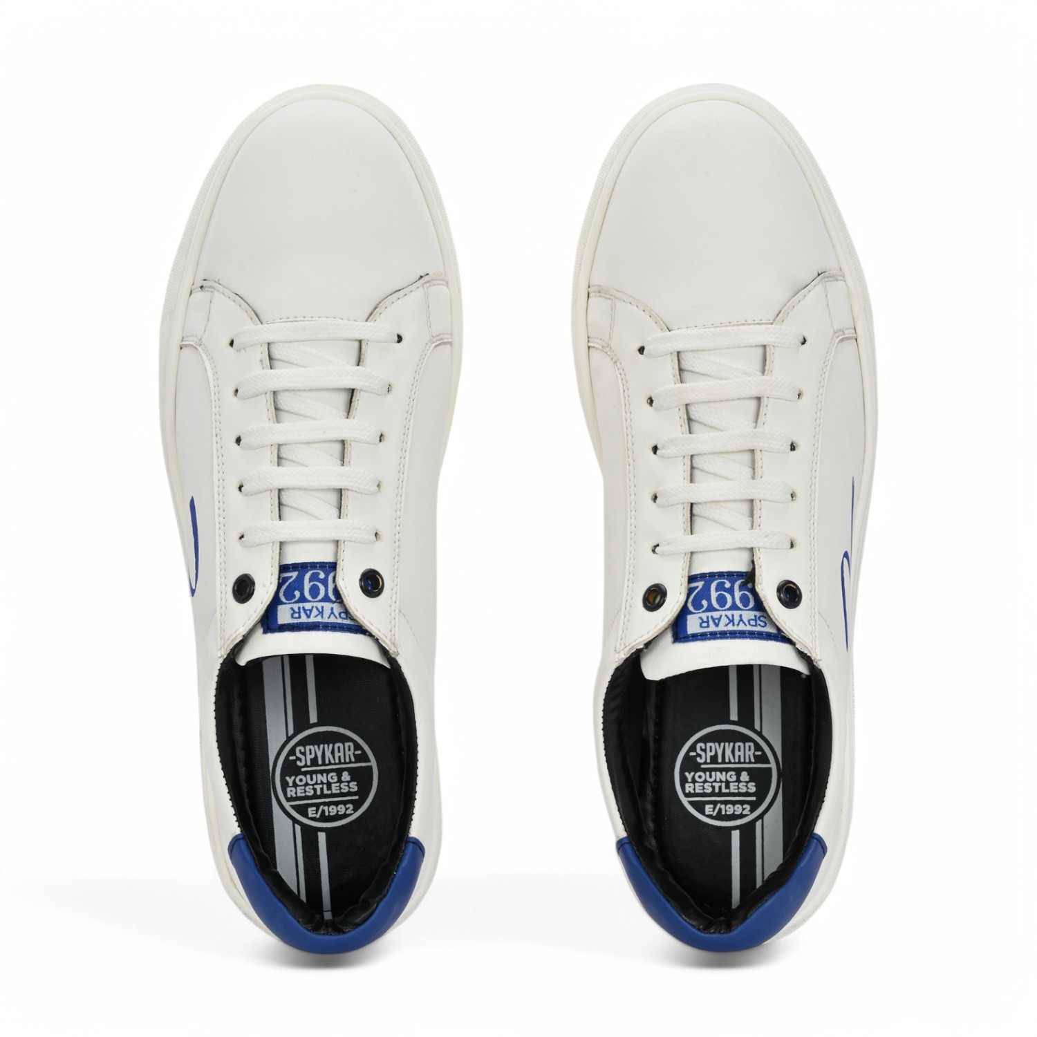 Pedro Men White-Navy Classic Lace Up Sneaker