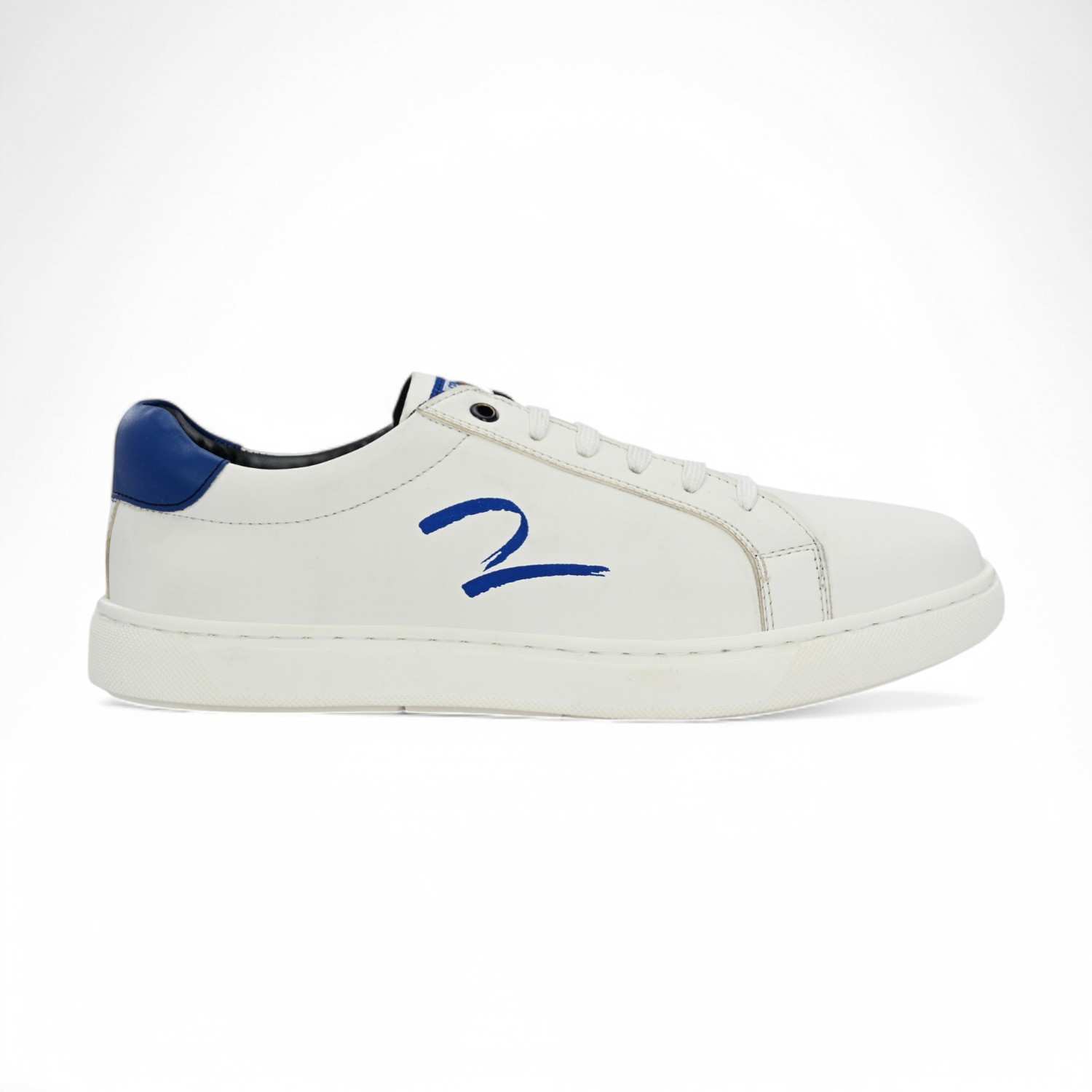 Pedro Men White-Navy Classic Lace Up Sneaker