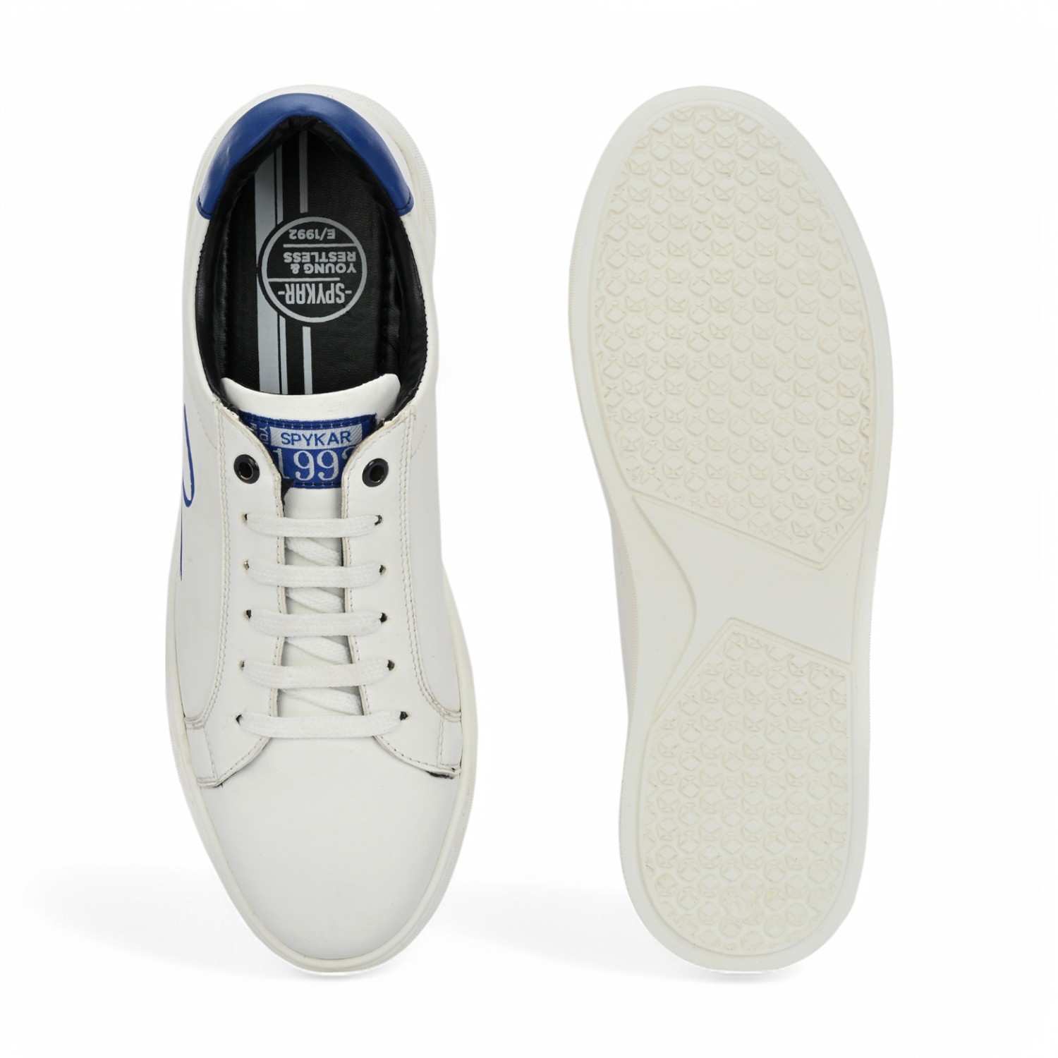 Pedro Men White-Navy Classic Lace Up Sneaker