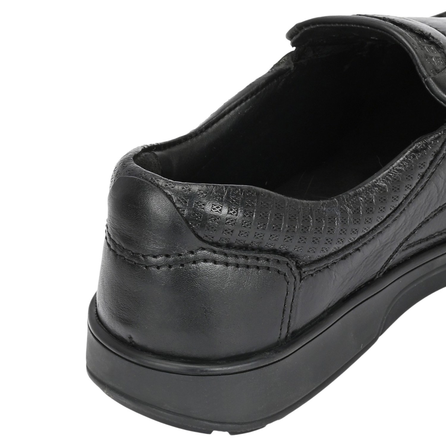 Men Black Moccasin-Style Comfort Slip-On Shoes