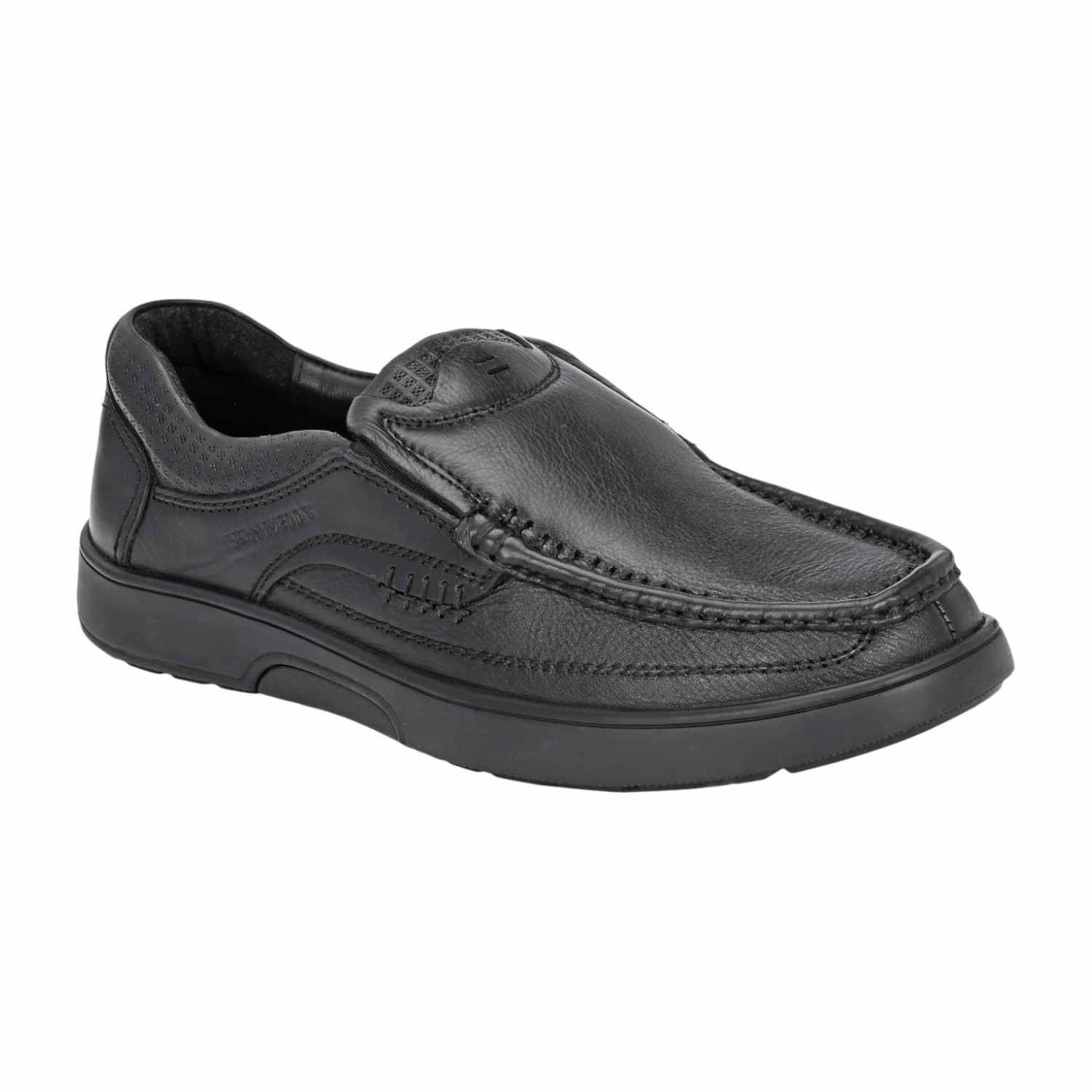 Men Black Moccasin-Style Comfort Slip-On Shoes