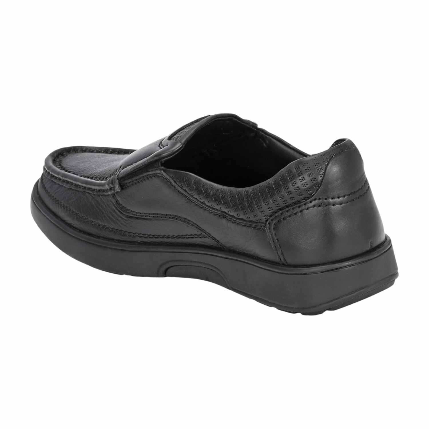 Men Black Moccasin-Style Comfort Slip-On Shoes