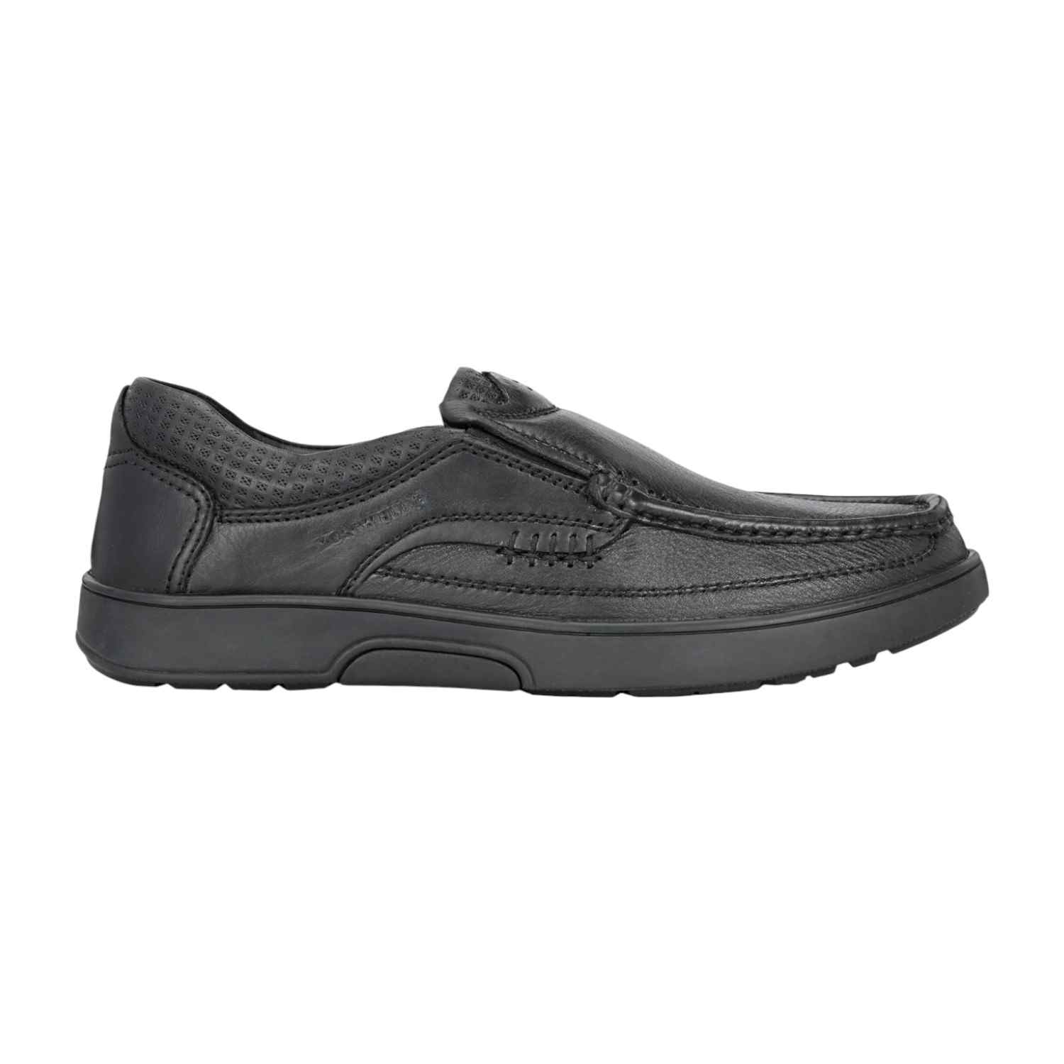 Men Black Moccasin-Style Comfort Slip-On Shoes