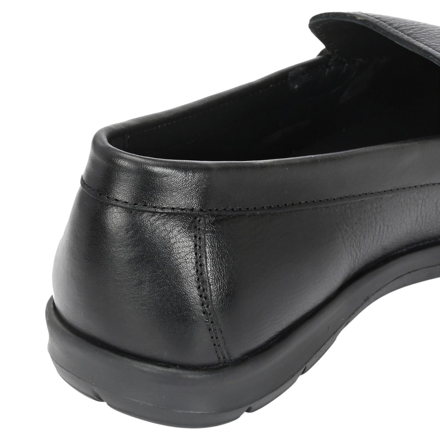 Men Comfort Black Tumbled Leather  Slip On Shoes