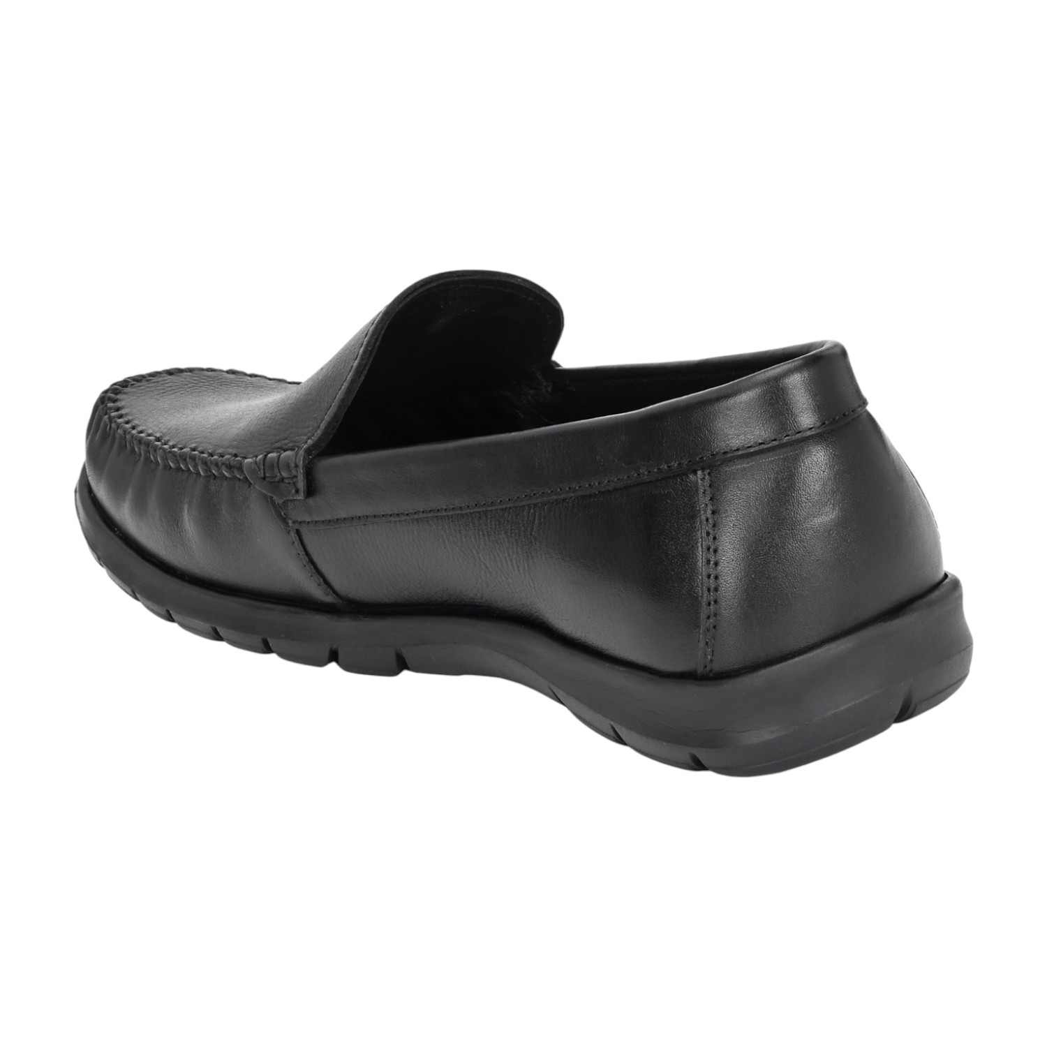 Men Comfort Black Tumbled Leather  Slip On Shoes