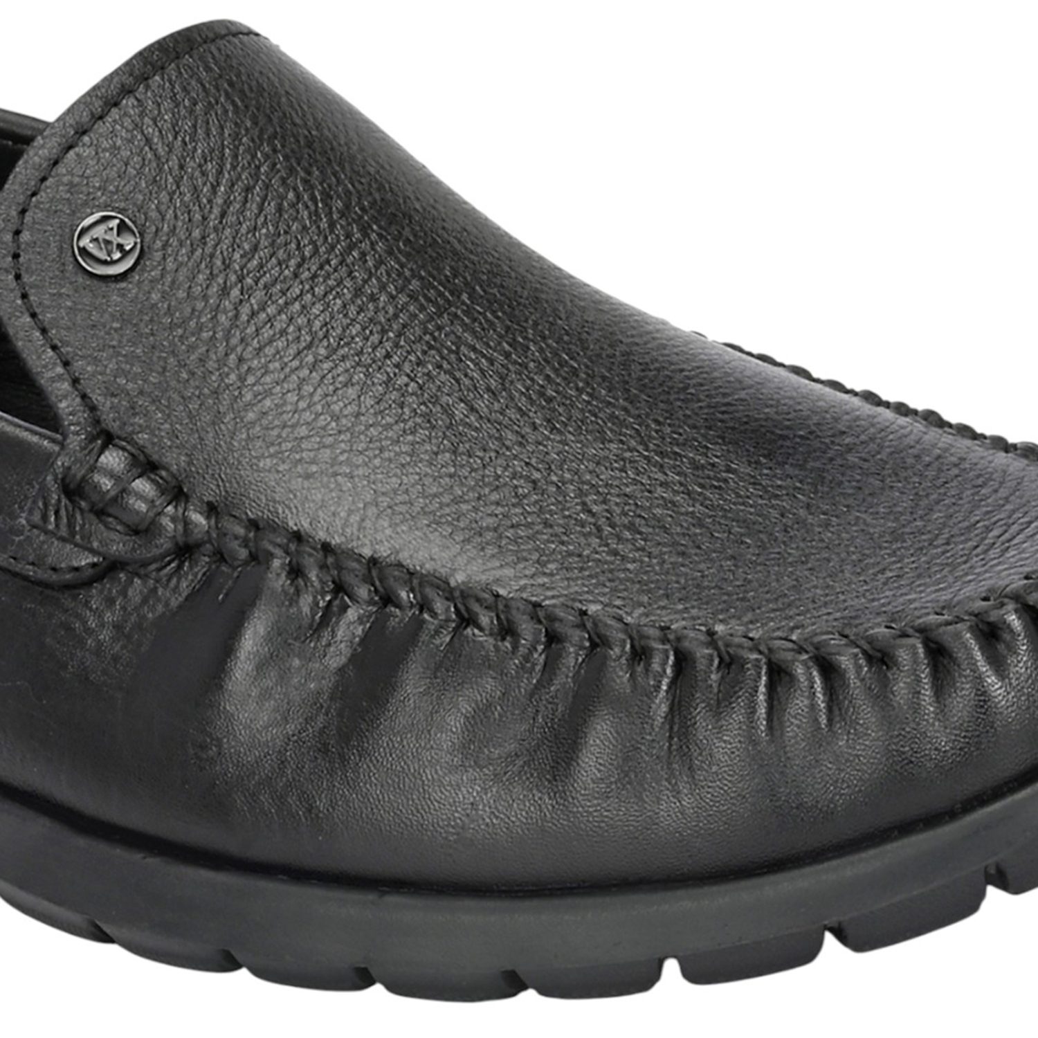 Men Comfort Black Tumbled Leather  Slip On Shoes