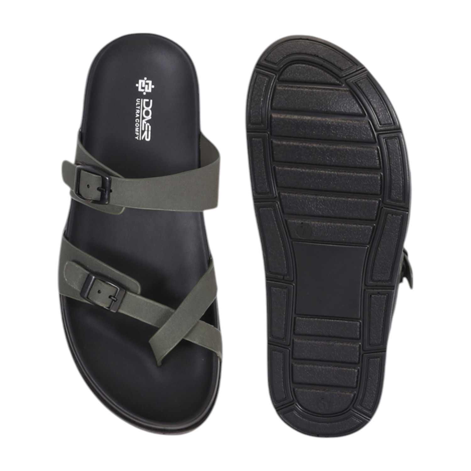 Men Olive One-Toe Strap with Buckle closure
