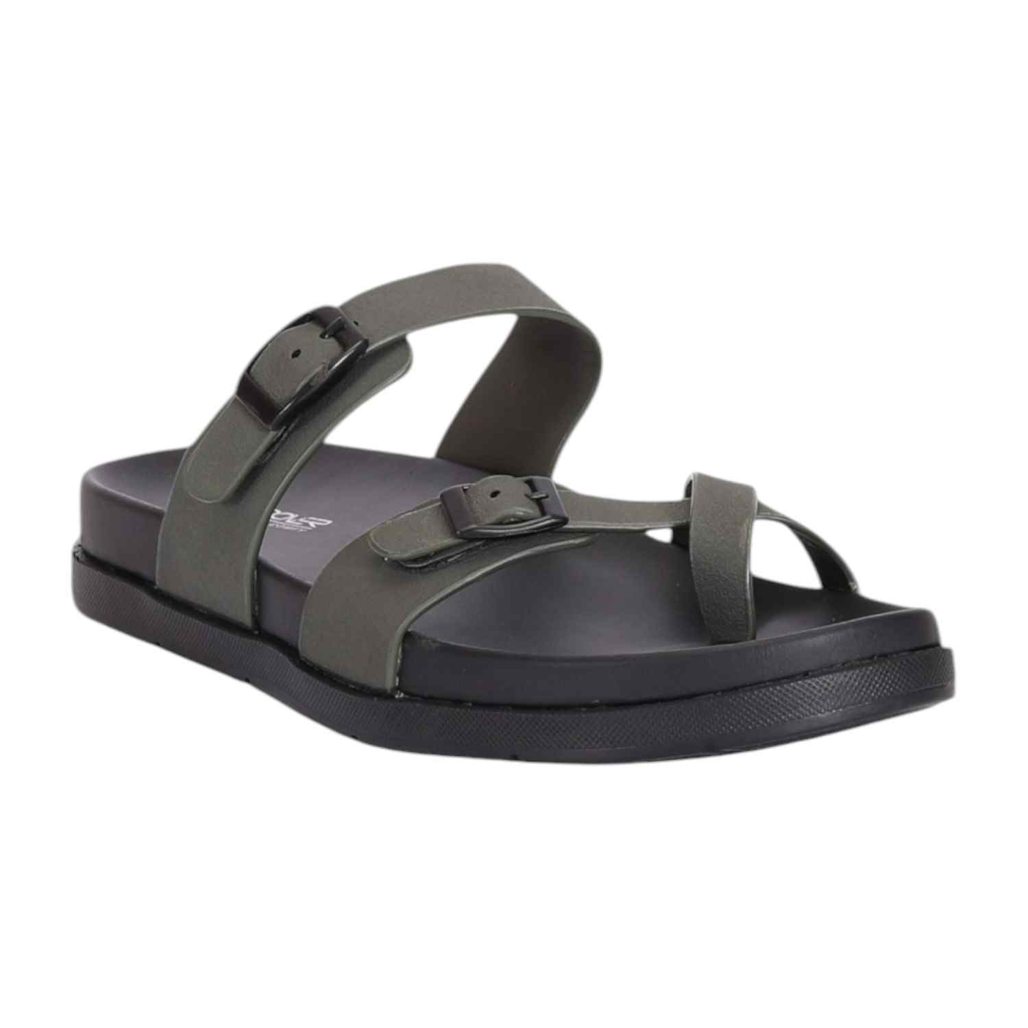 Men Olive One-Toe Strap with Buckle closure