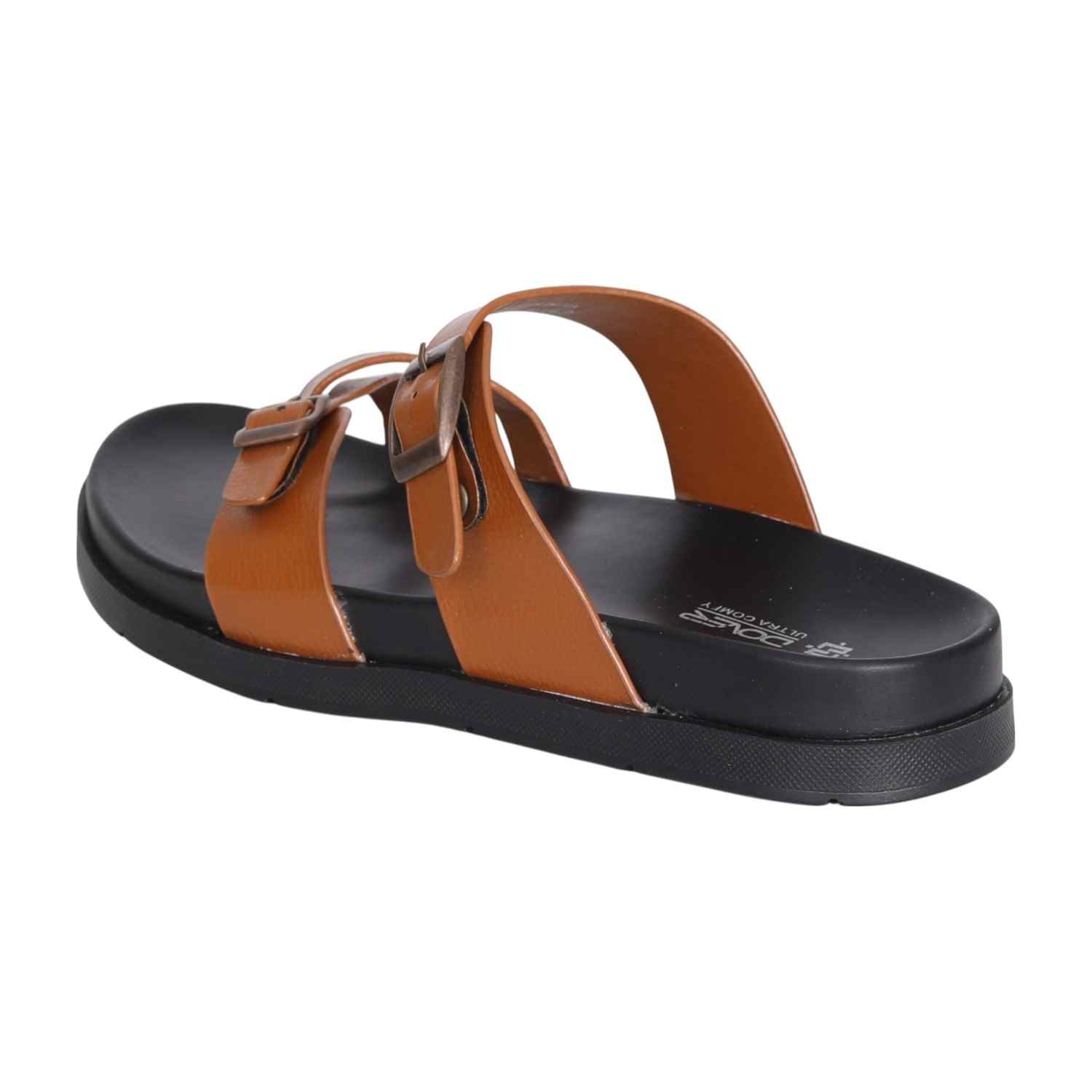 Men Tan One-Toe Strap with Buckle closure
