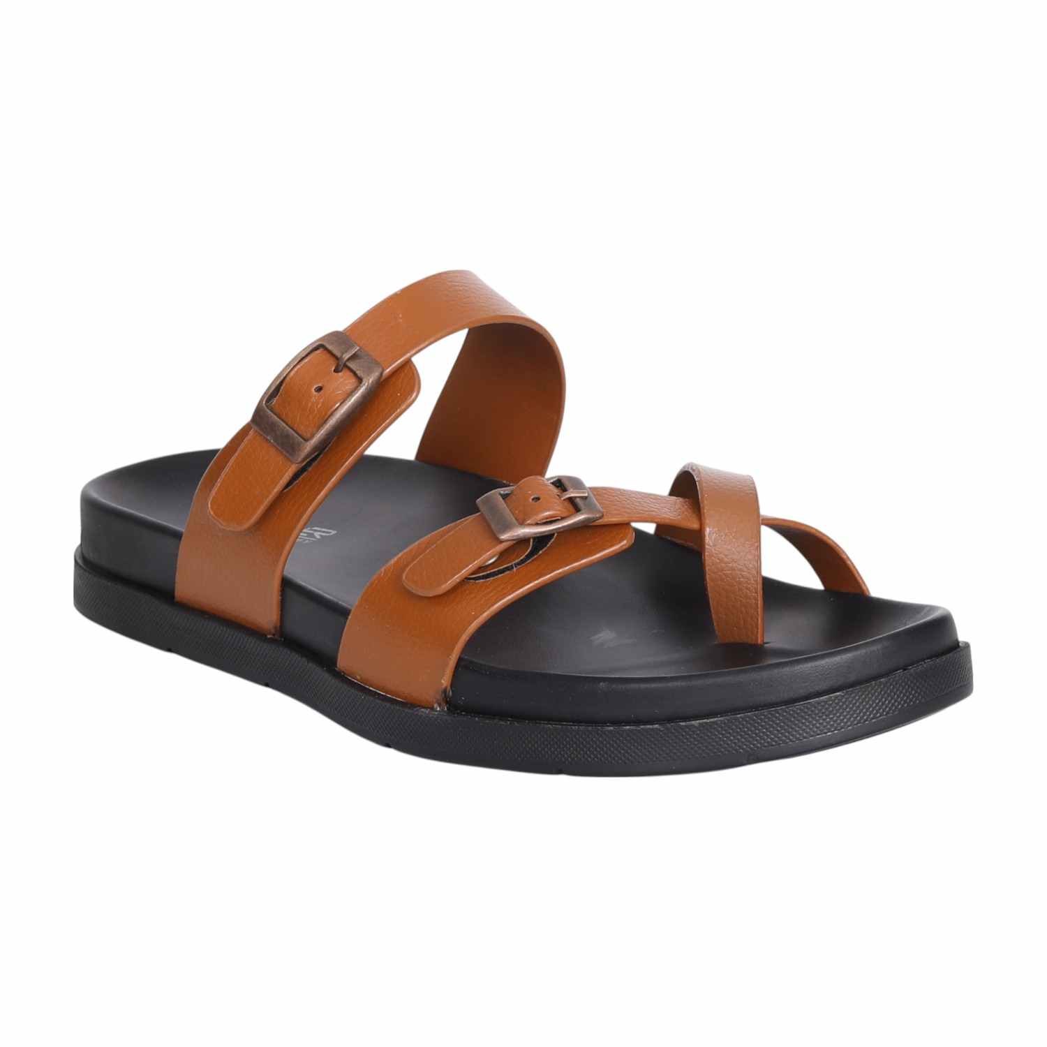 Men Tan One-Toe Strap with Buckle closure
