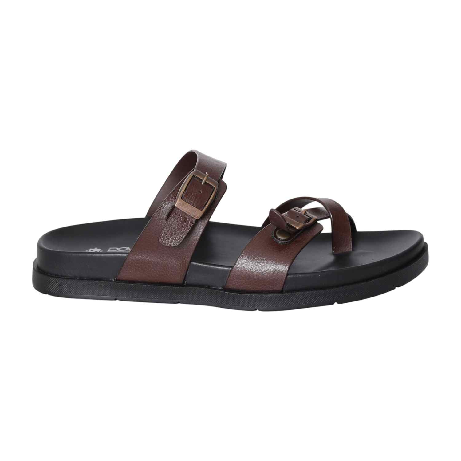 Men Brown One-Toe Criss Cross Chappal