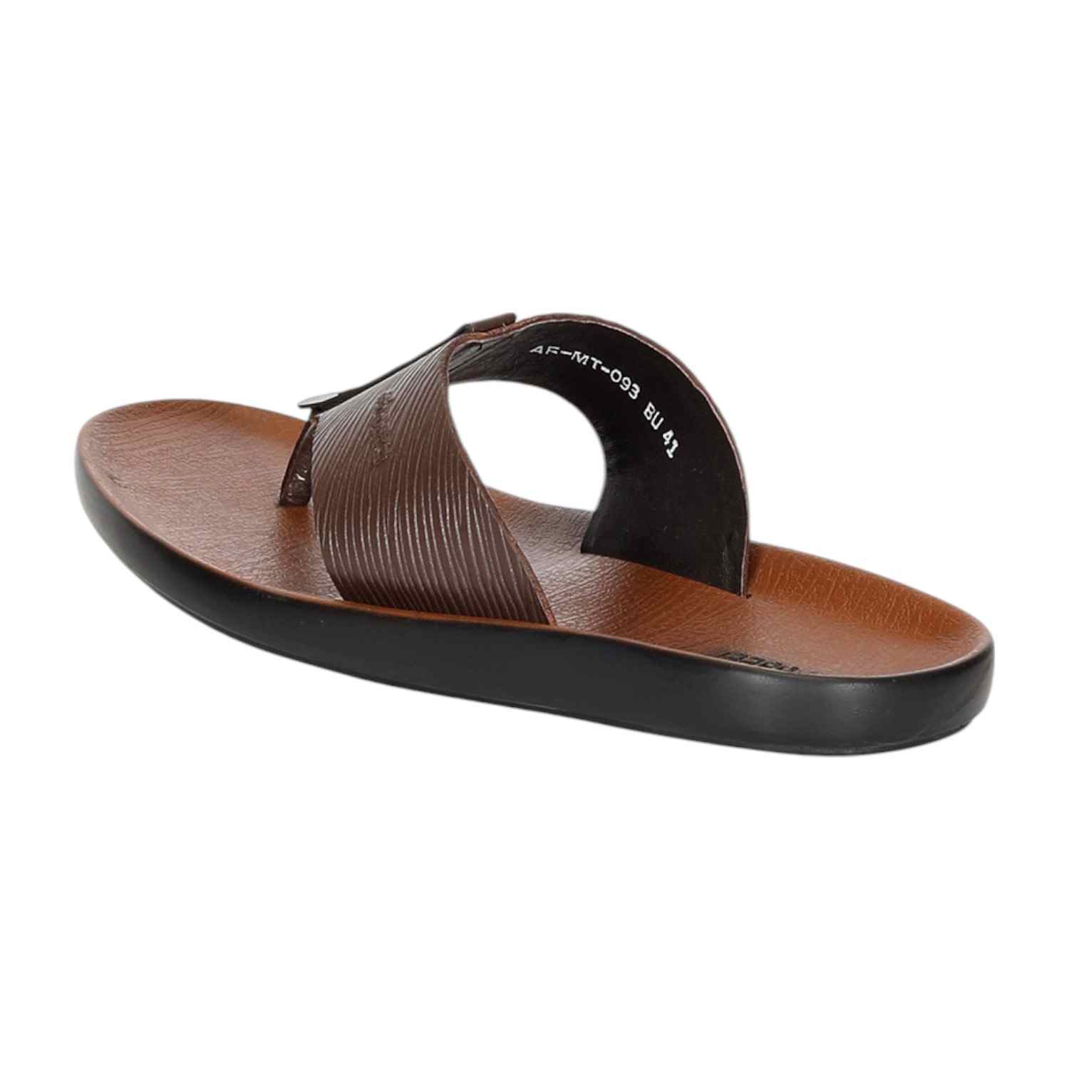 Men Brown Thong with Self Design