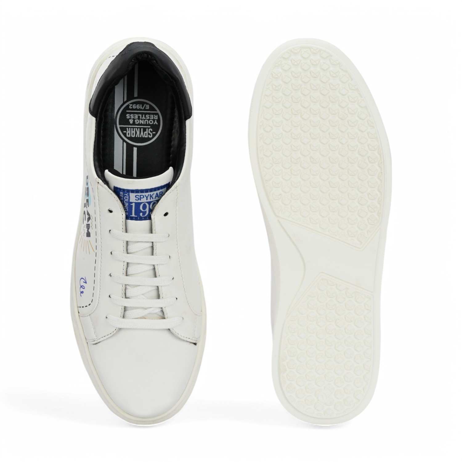 Ryznar Men White-Black Fun Lace Up Sneaker