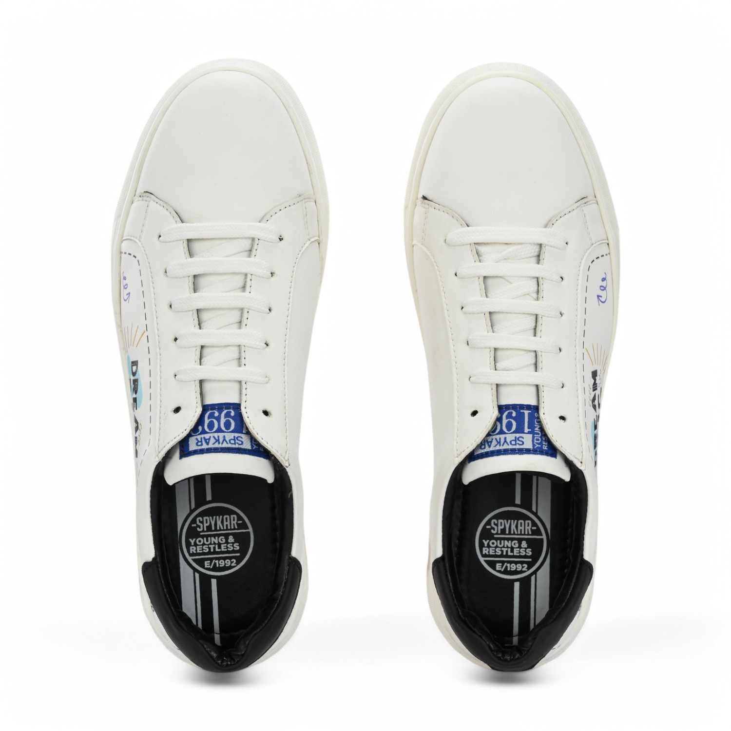 Ryznar Men White-Black Fun Lace Up Sneaker