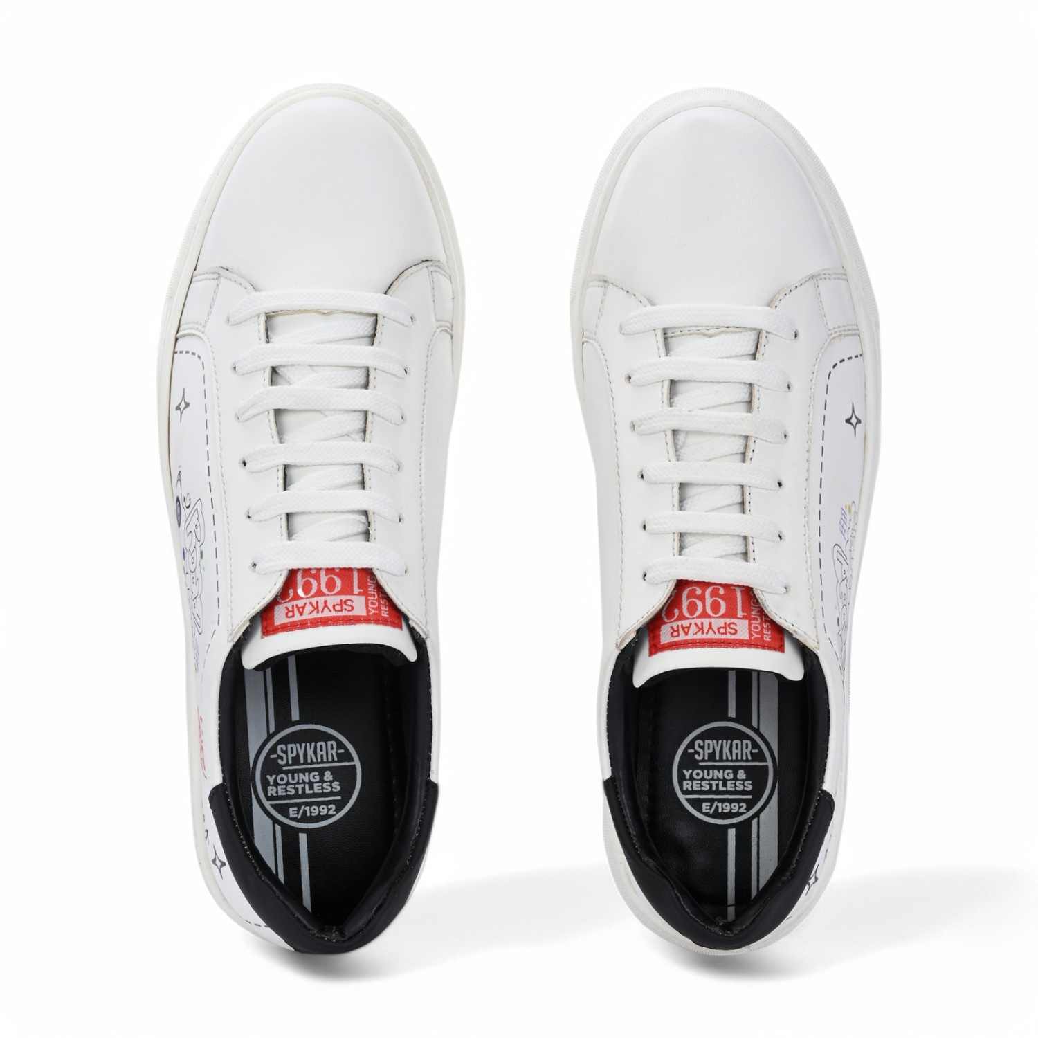 Ryznar Men White-Red Fun Lace Up Sneaker